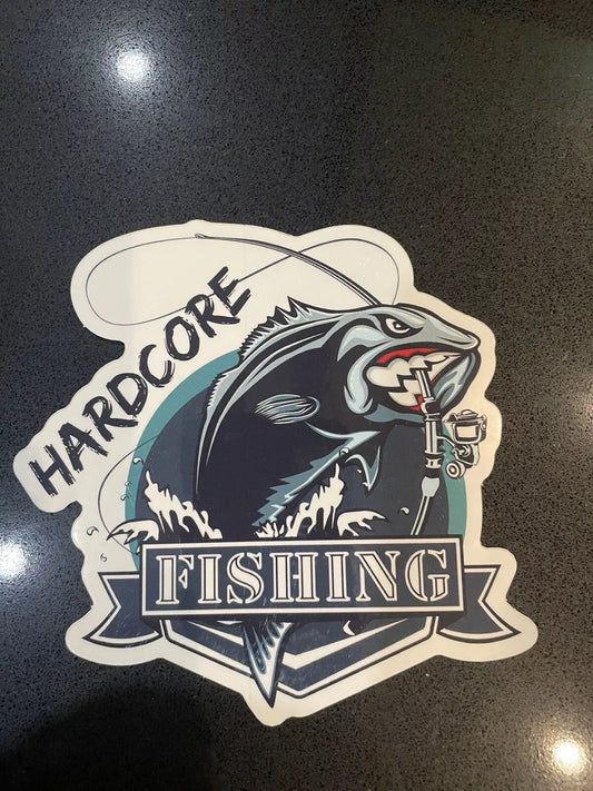 HARDCORE FISHING DECAL